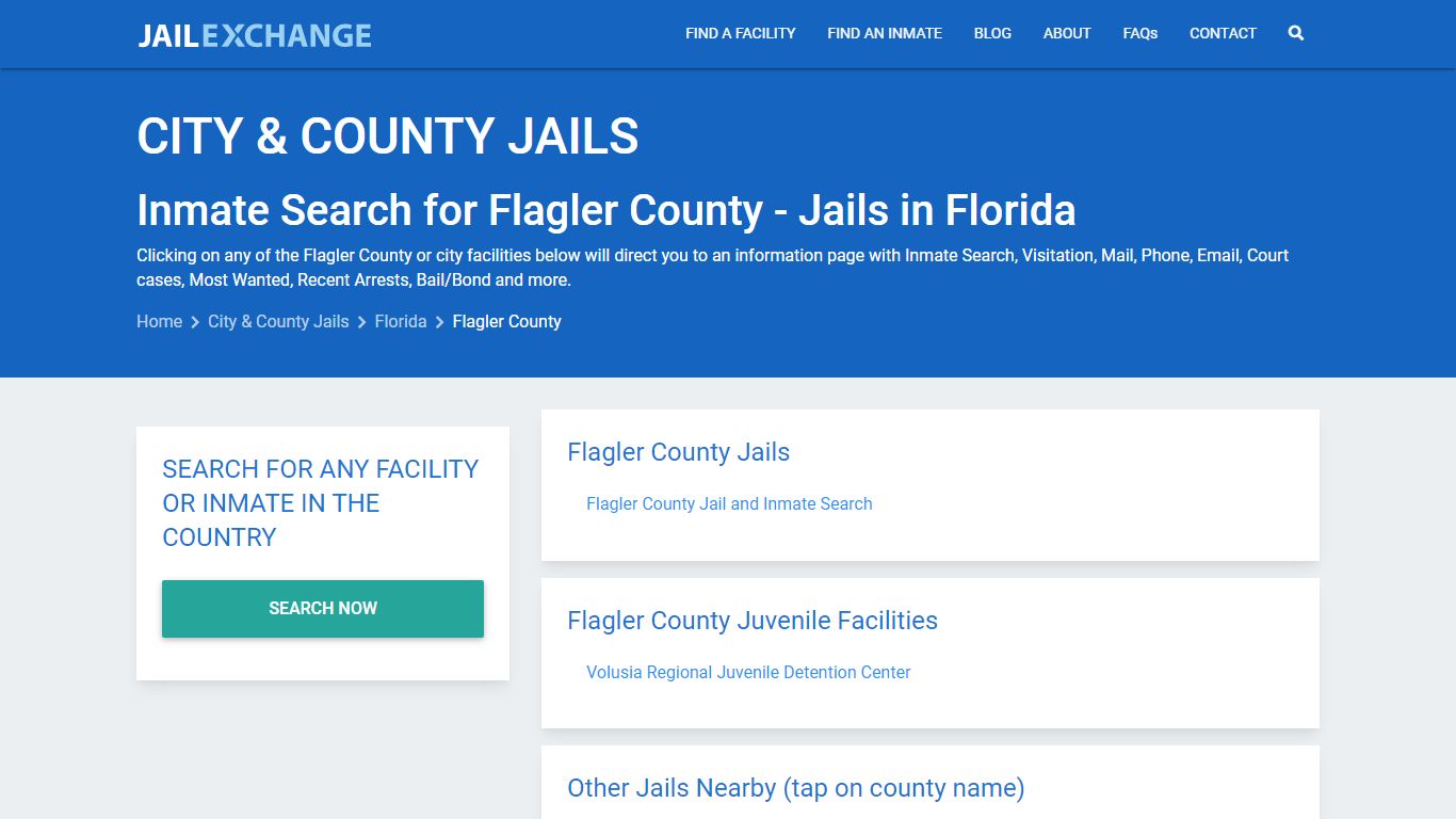 Inmate Search for Flagler County | Jails in Florida - Jail Exchange